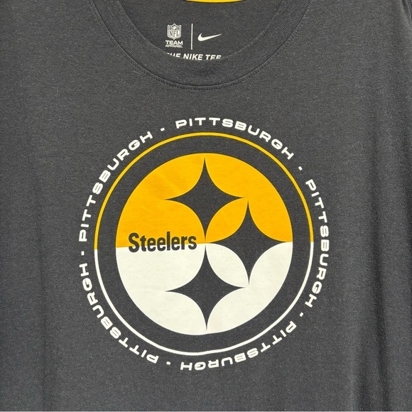 The Nike Tee NFL Pittsburgh Steelers Men's Short Sleeve T Shirt Large Black - Picture 2 of 6